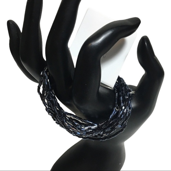 BLUE metallic beaded bracelet - Picture 5 of 6